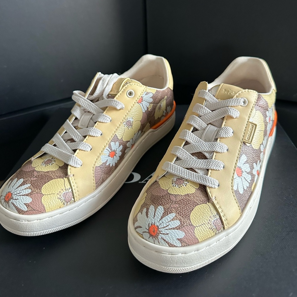 Coach Floral Yellow and Brown Women’s Sneakers